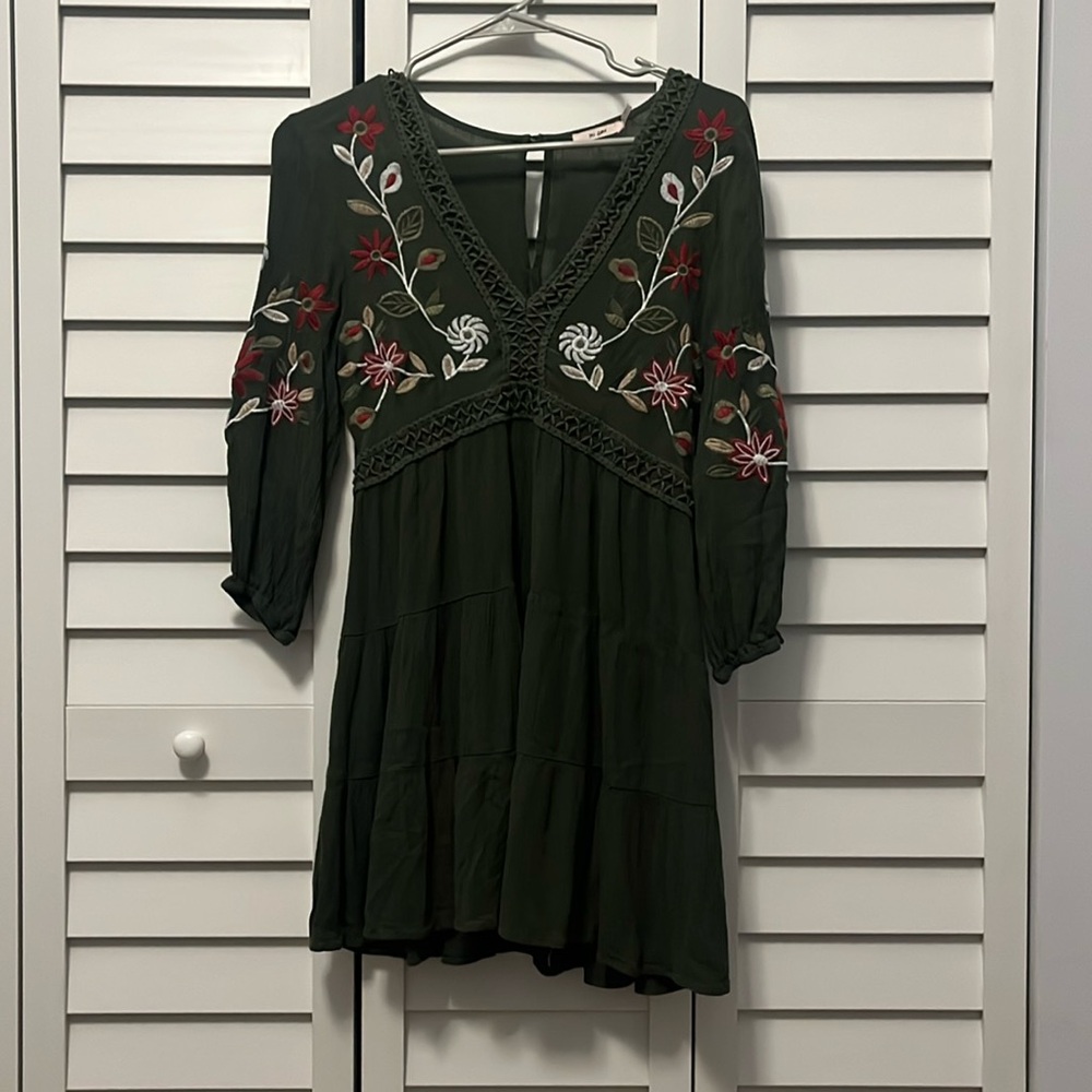 JORDINA EMBROIDERED A-LINE MINI DRESS